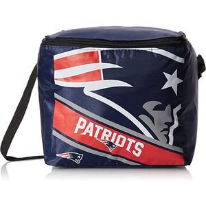 FOCO New England Patriots NFL Big Logo Stripe 12 Pack Cooler Bag